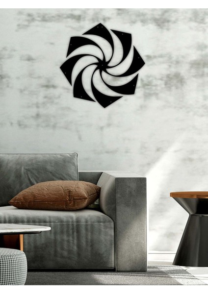 - Döngüsel Mandala Metal Duvar Tablosu - Ev Duvar Dekorasyonu - 50 X 50 - Cm -Siyah - Deco-146 fırsatları