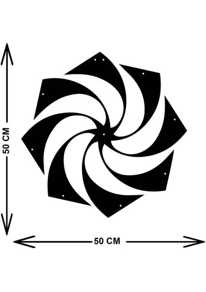 - Döngüsel Mandala Metal Duvar Tablosu - Ev Duvar Dekorasyonu - 50 X 50 - Cm -Siyah - Deco-146 indirimleri