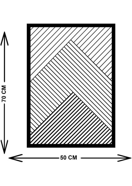 - Geometric Line Metal Duvar Tablosu - Ev Duvar Dekorasyonu - 70 X 50 - Cm -Siyah - Deco-155 indirimleri