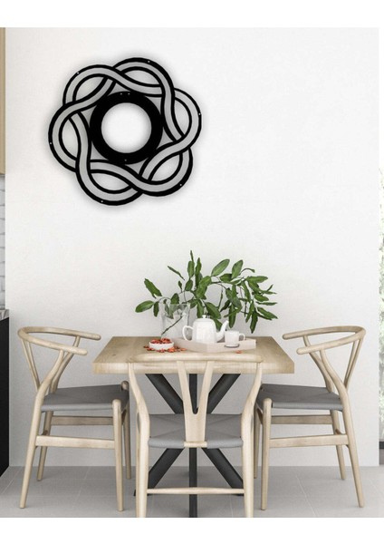 - Dairesel Çiçek Metal Duvar Tablosu - Ev Duvar Dekorasyonu - 50 X 48 - Cm -Siyah - Deco-113 fiyatları