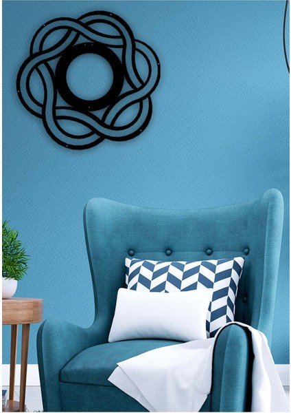 - Dairesel Çiçek Metal Duvar Tablosu - Ev Duvar Dekorasyonu - 50 X 48 - Cm -Siyah - Deco-113 modelleri