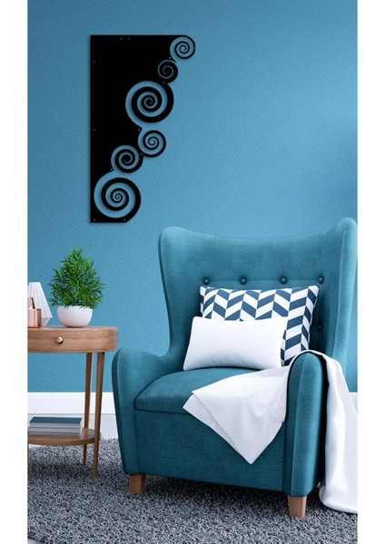 - Kıvırcık Dalgalar Metal Duvar Tablosu - Ev Duvar Dekorasyonu - 60 X 34 - Cm -Siyah - Deco-132 fiyatları