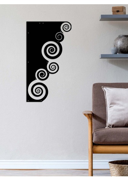 - Kıvırcık Dalgalar Metal Duvar Tablosu - Ev Duvar Dekorasyonu - 60 X 34 - Cm -Siyah - Deco-132 fırsatları