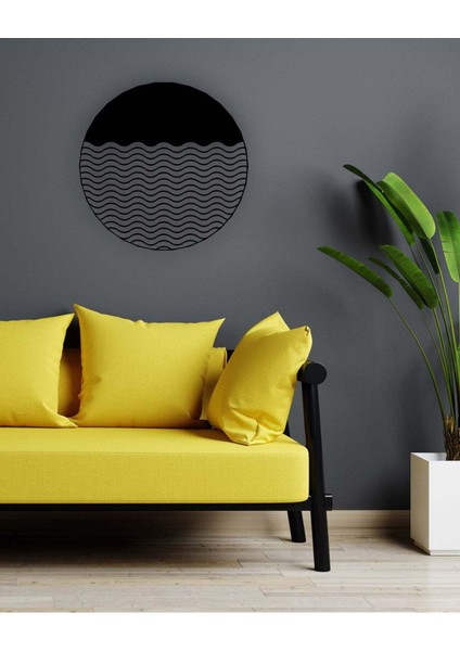 - Sea Waves Metal Duvar Tablosu - Ev Duvar Dekorasyonu - 50 X 50 - Cm -Siyah - Deco-017 fiyatları