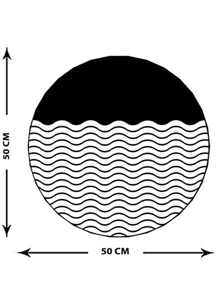 - Sea Waves Metal Duvar Tablosu - Ev Duvar Dekorasyonu - 50 X 50 - Cm -Siyah - Deco-017 indirimleri