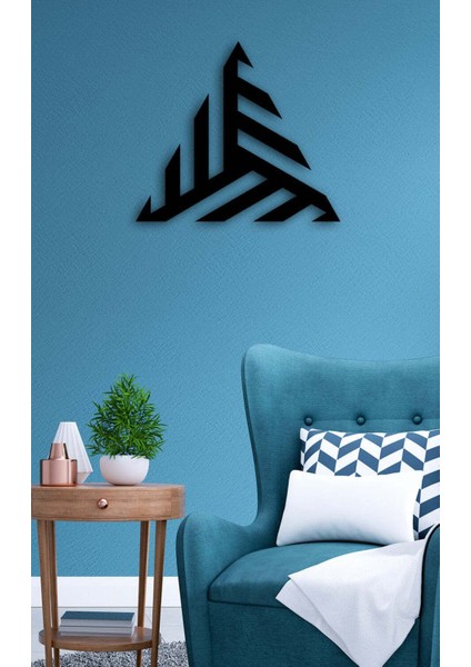 - Prism Triangle Metal Duvar Tablosu - Ev Duvar Dekorasyonu - 50 X 44 - Cm -Siyah - Deco-071 fiyatları