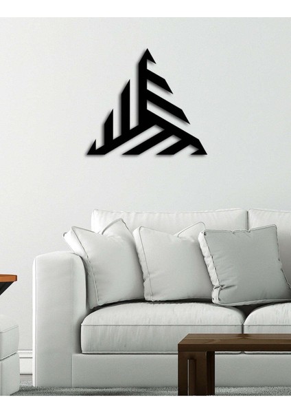 - Prism Triangle Metal Duvar Tablosu - Ev Duvar Dekorasyonu - 50 X 44 - Cm -Siyah - Deco-071 fırsatları