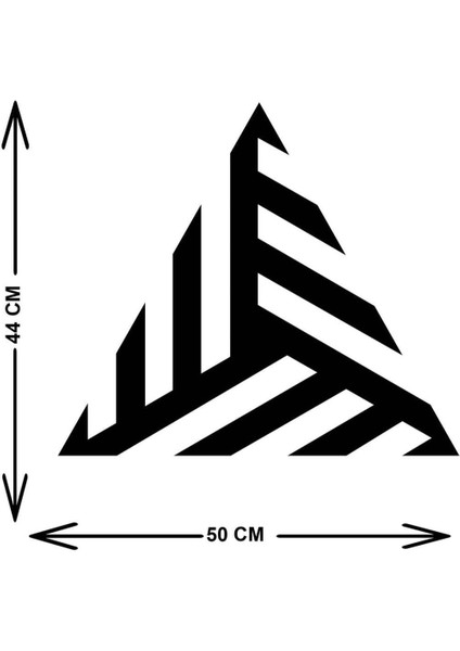 - Prism Triangle Metal Duvar Tablosu - Ev Duvar Dekorasyonu - 50 X 44 - Cm -Siyah - Deco-071 indirimleri