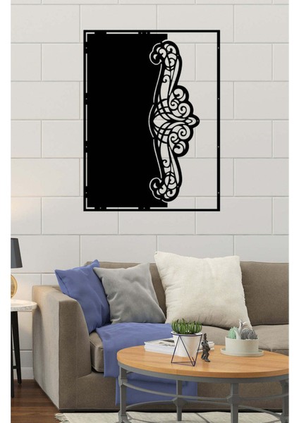 - Çiçeksi Oriantel Metal Duvar Tablosu - Ev Duvar Dekorasyonu - 70 X 53 - Cm -Siyah - Deco-136 fiyatları