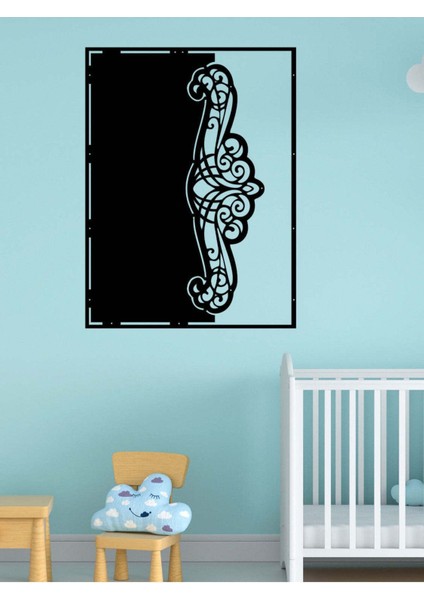 - Çiçeksi Oriantel Metal Duvar Tablosu - Ev Duvar Dekorasyonu - 70 X 53 - Cm -Siyah - Deco-136 modelleri