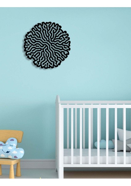 - Brain Circle Metal Duvar Tablosu - Ev Duvar Dekorasyonu - 60 X 60 - Cm -Siyah - Deco-069 fiyatları