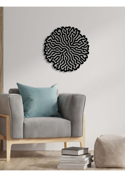 - Brain Circle Metal Duvar Tablosu - Ev Duvar Dekorasyonu - 60 X 60 - Cm -Siyah - Deco-069 modelleri