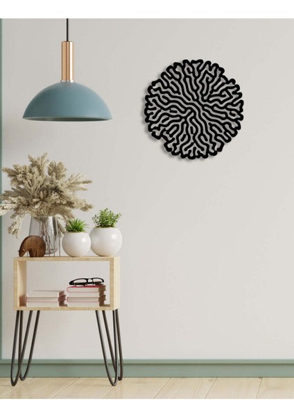 - Brain Circle Metal Duvar Tablosu - Ev Duvar Dekorasyonu - 60 X 60 - Cm -Siyah - Deco-069 fırsatları