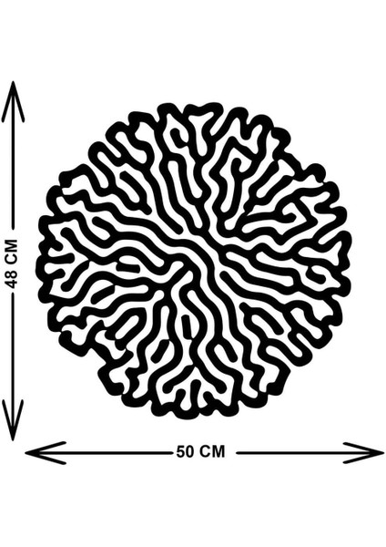 - Brain Circle Metal Duvar Tablosu - Ev Duvar Dekorasyonu - 60 X 60 - Cm -Siyah - Deco-069 indirimleri