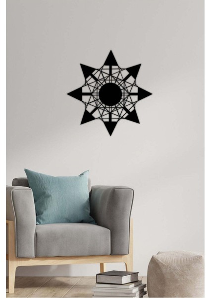 - Complex Star Metal Duvar Tablosu - Ev Duvar Dekorasyonu - 65 X 65 - Cm -Siyah - Deco-165 modelleri