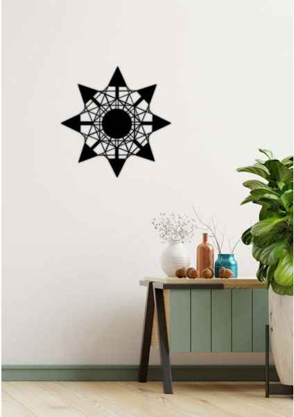 - Complex Star Metal Duvar Tablosu - Ev Duvar Dekorasyonu - 65 X 65 - Cm -Siyah - Deco-165 fırsatları
