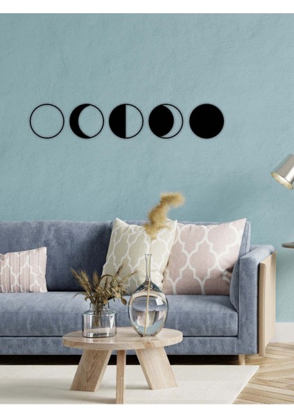 - Ay'ın Evreleri Metal Duvar Tablosu - Ev Duvar Dekorasyonu - 40 X 200 - Cm -Siyah - Deco-175 fiyatları