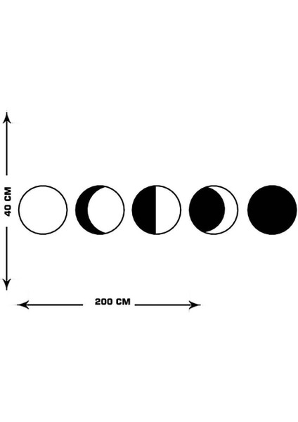 - Ay'ın Evreleri Metal Duvar Tablosu - Ev Duvar Dekorasyonu - 40 X 200 - Cm -Siyah - Deco-175 indirimleri