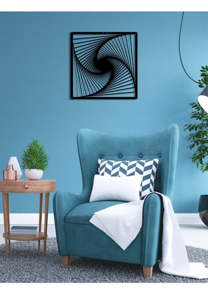 - Twisted Lines Metal Duvar Tablosu - Ev Duvar Dekorasyonu - 45 X 45 - Cm -Siyah - Deco-107 fiyatları