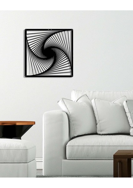 - Twisted Lines Metal Duvar Tablosu - Ev Duvar Dekorasyonu - 45 X 45 - Cm -Siyah - Deco-107 fırsatları