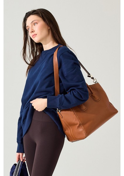Lydney Kadın V Detaylı Sıfır Yaka Sweatshirt Lacivert