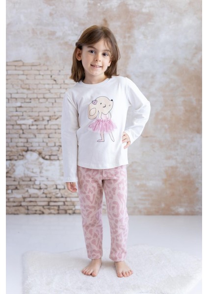 Kız Bebek Tavşan Desenli T-Shirt ve Tayt Ikili Takım - Pembe