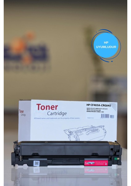 Hp CF403A-CRG045 M252-274-277-LBP610-611-612-613-MF631-632-633-634-635 Kırmızı Muadil Toner (1,4k)