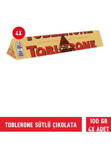 Sütlü Çikolata 100 gr 4 Adet 4 x 100 gr