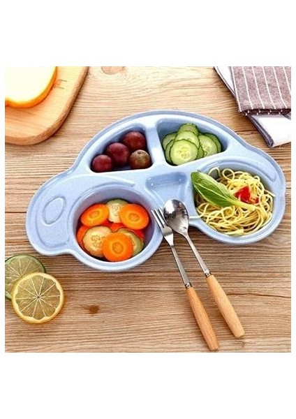 Mama Tabağı Sevimli Araba Şeklinde Tabak Bebek Çocuk Tabldot