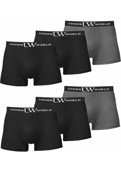 Underworld 6'lı Erkek Rahat Katlanma Yapmayan Premium Kutulu Likralı Boxer