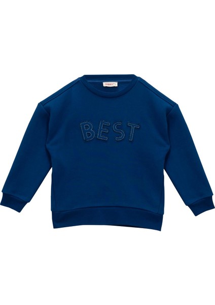 Kız Çocuk Nakış Detaylı Sweatshirt - Sax modelleri