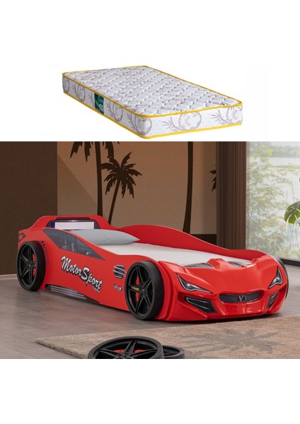 Arabalı Yatak, V-Sport Arabalı Yatak - Kırmızı 1 Adet Comfort Yatak