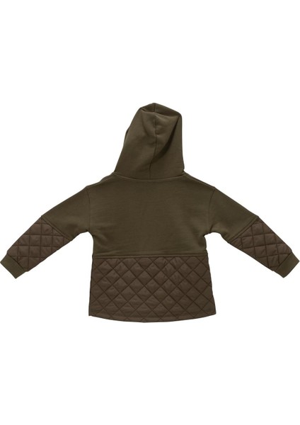 Kız Çocuk Nakış Detaylı Kapitoneli Sweatshirt - Haki fiyatları