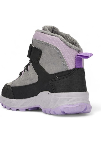 Çocuk 31-35 Lila Gri Şık ve Comfort Rahat Kaymaz Taban Bot