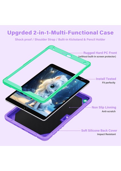 iPad 10.2 2021 2020 2019 Için Unicorn Kickstand Tablet Kılıfı (Yurt Dışından) modelleri