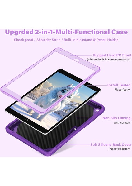 iPad 10.2 2021 2020 2019 Için Unicorn Kickstand Tablet Kılıfı (Yurt Dışından)