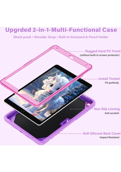 iPad 10.2 2021 2020 2019 Için Unicorn Kickstand Tablet Kılıfı (Yurt Dışından)