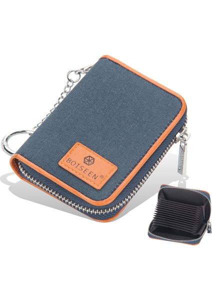 Tuval Erkek Kısa Akordeon Cüzdan Kart Tutucu Taze Çizilmeye Karşı Kenar Tatil Doğum Günü Hediyesi (Yurt Dışından)