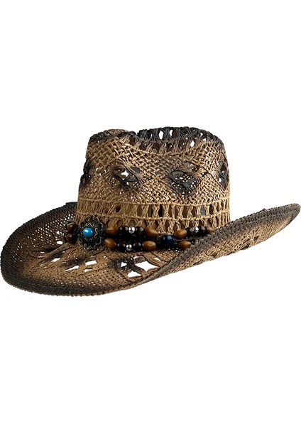Rüzgar Geçirmez Halat Kot Hasır Şapka Avrupa ve Amerikan Retro Tarzı Batı Kovboy Şapkası Güneş Kremi Içi Boş Caz Şapka (Yurt Dışından) fiyatları