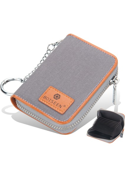 Tuval Erkek Kısa Akordeon Cüzdan Kart Tutucu Taze Çizilmeye Karşı Kenar Tatil Doğum Günü Hediyesi (Yurt Dışından)