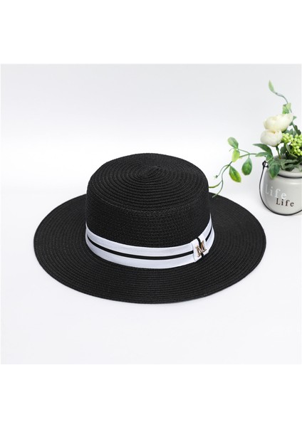 Şapka Düz Kenarlı Silindir Şapka Güneş Koruması Güneşlik Küçük Kenarlı Tüm Maç Güneş Şapkası Hasır Şapka Plaj Şapkası (Yurt Dışından)