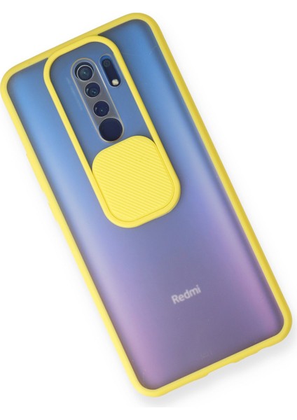 Xiaomi Redmi 9 Kılıf Palm Buzlu Kamera Sürgülü Silikon - Sarı 13