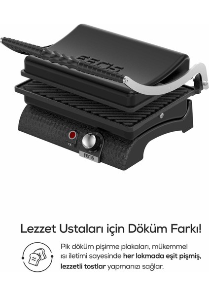 Döküm Tost Makinesi Siyah