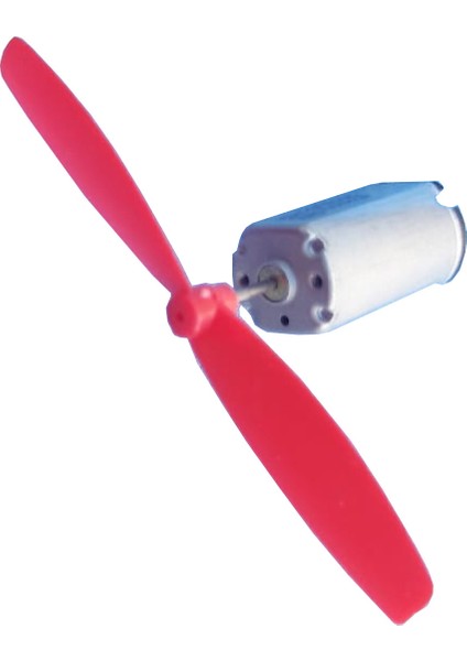 Mikro Motor 2 Adet Tek Kanat Pervane 2 Adet