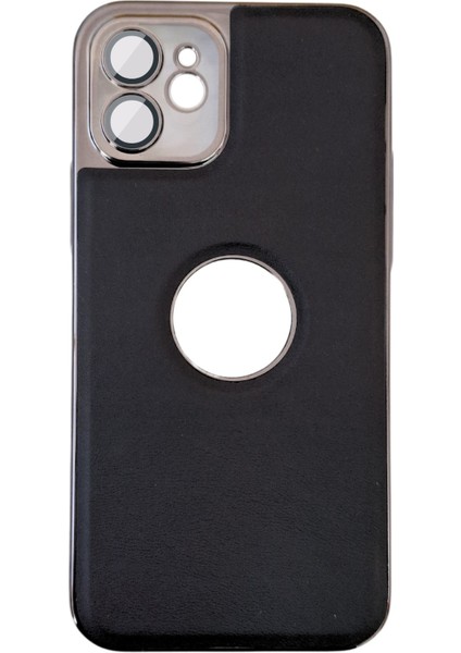 Apple iPhone 12 Uyumlu Delux Serisi Kamera Korumalı Deri Desenli Premium Telefon Kılıf