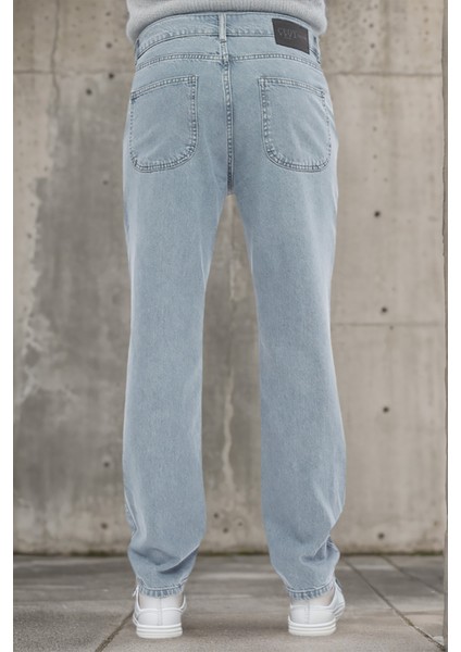 Erkek Pileli Yüksek Bel Bol Kesim Baggy Loose Fit Jean PANTOLON-C354 fırsatları