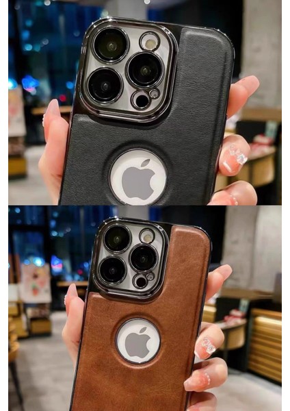 Apple iPhone 14 Pro Uyumlu Delux Serisi Kamera Korumalı Deri Desenli Premium Telefon Kılıf