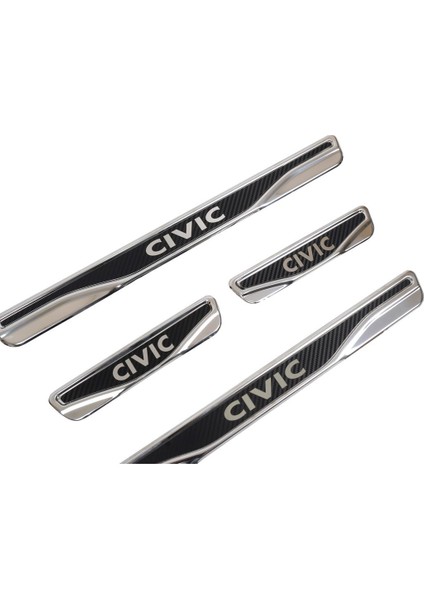 Honda Cıvıc Uyumlu 4 Parça Iç Kapı Eşiği Karbon Krom Abs fırsatları