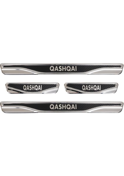 Nıssan Qashqai Uyumlu 4 Parça Iç Kapı Eşiği Karbon Krom Abs