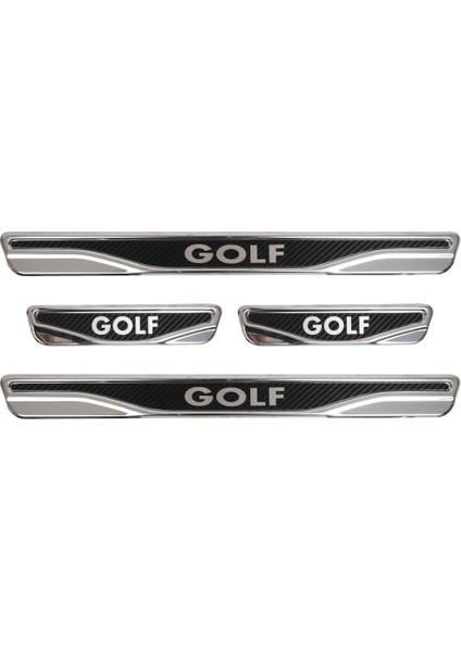 Vw Golf Uyumlu 4 Parça Iç Kapı Eşiği Karbon Krom Abs